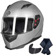 ilm full face motorcycle street bike helmet with removable winter neck scarf 2 visors dot (s motorcycle & powersports logo