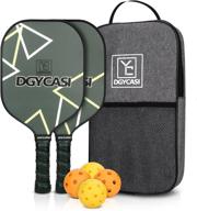 yc dgycasi pickleball paddles set of 2 - lightweight carbon fiber surface, polypropylene core, ideal for beginners or professionals - includes 4 pickleballs логотип