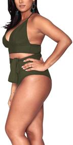 img 3 attached to Womens Pieces Swimwear Halter Swimsuits Women's Clothing and Swimsuits & Cover Ups