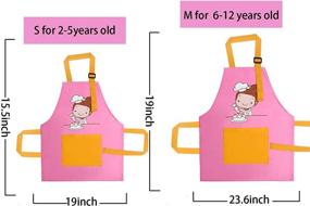 img 3 attached to 👦 Girls and Boys Kids Aprons, Cooking and Baking Toddler Girls Apron Set, 2 Pack