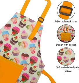 img 2 attached to 👦 Girls and Boys Kids Aprons, Cooking and Baking Toddler Girls Apron Set, 2 Pack