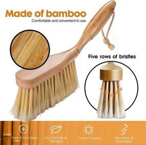 img 1 attached to 🧹 MASTERTOP Dustpan and Brush Set - 3 Pack, Small Broom and Dustpan Set with Bamboo Handle, Whisk Broom, Soft Dust Brush - Quick Clean Up for Pet Hair, Household, Furniture, Car Trunk, Seats