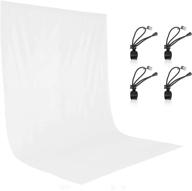 emart 6x9ft muslin cotton photography backdrop - white backdrop for photoshoot, studio quality white background screen with clips for photo and video, ideal for parties and events logo