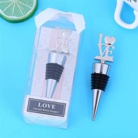 img 2 attached to 🍾 Pack of 24 Silver Love Wine Bottle Stopper Beer Wine Cork Plug Champagne Saver with Gift Box for Wedding Favor Party Gift by WeddParty