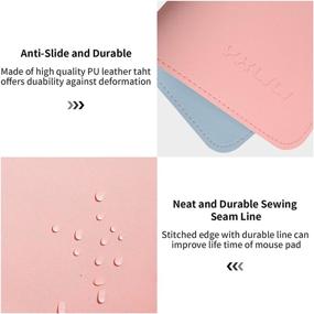 img 2 attached to 💻 YXLILI Dual-Sided PU Leather Mouse Pad - Waterproof Ultra Smooth Mousepad with Stitched Edge for Gaming, Office, Work, and Home - Computer Mouse Pads