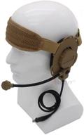 bowman evo iii military headset with tci tactical ptt z029: ultimate communication and protection gear for outdoor, hunting, and tactical operations in tan logo