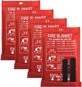 img 4 attached to 🔥 Fire Guardian Blanket: Ultimate Energency Safety for Kitchens & Bedrooms | (4 Pack, 40"x40")