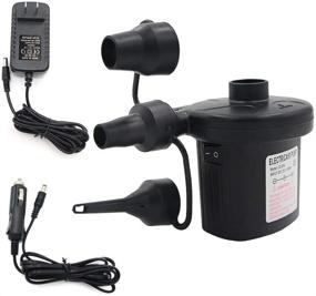 img 4 attached to Convenient and Efficient Electric Air Pump: Portable Quick-Fill for Inflatables - 110v AC/12VDC, Lightweight, deflates too!