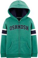 oshkosh b'gosh boys' little full zip 👕 logo hoodie - stylish and comfortable kids outerwear logo