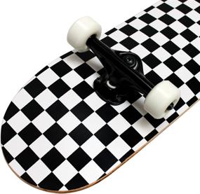 img 1 attached to 🛹 Get Rolling with KPC Skateboard Complete Black Checker: A Perfect Blend of Style and Performance