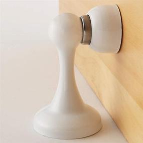 img 2 attached to Alise Stainless Steel Magnetic Door Stop with Wall/Floor Mount - Heavy Duty Doorstopper Holder Conceal Screw Design, MX003-W White Finish