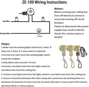 img 2 attached to Bronze Pull Chain Ceiling Fan Switch Zing Ear ZE-109, Two-wire On-Off Light Switch - Replacement for Hunter Ceiling Fans Lamp and Wall Lights