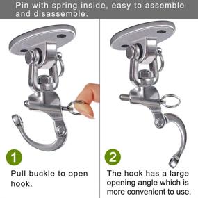 img 3 attached to 🪢 SELEWARE 2500 lb Capacity 360° Swivel Swing Hangers - Heavy Duty Hooks for Porch Chair, Playground, Hammock, Gym Swing Sets, and More!