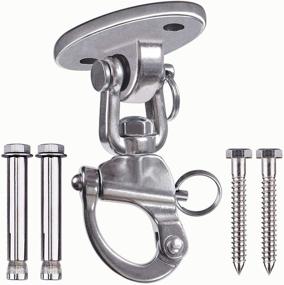 img 4 attached to 🪢 SELEWARE 2500 lb Capacity 360° Swivel Swing Hangers - Heavy Duty Hooks for Porch Chair, Playground, Hammock, Gym Swing Sets, and More!