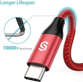 img 1 attached to Syncwire USB Type C кабель [2 шт., 6фт] - Быстрая зарядка и синхронизация, нейлоновая оплетка USB A to USB-C зарядное устройство для Samsung Galaxy S10/S9/S8 Plus/Note 9/8, Nintendo Switch, LG V30, V20 - красный