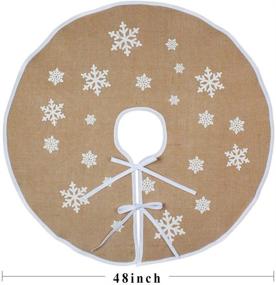 img 2 attached to 🎄 48 Inch Rustic Tree Skirt: White Snowflake Printed Christmas Decorations for Indoor & Outdoor Use