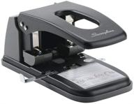 📎 swingline 2 hole punch: high capacity 100 sheet puncher with fixed centers - black (74190) logo