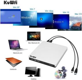 img 3 attached to 📀 KuWFi External Blu-ray Drive USB 3.0 Player CD/DVD Burner/Writer - Portable Optical Drive for MAC PC Laptop Notebook, 3D Blu-ray Support