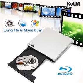 img 1 attached to 📀 KuWFi External Blu-ray Drive USB 3.0 Player CD/DVD Burner/Writer - Portable Optical Drive for MAC PC Laptop Notebook, 3D Blu-ray Support