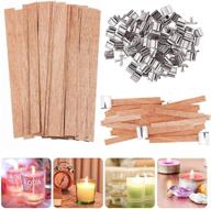 🕯️ nature-friendly wooden candle wicks: 100 pcs, smokeless & eco-friendly candle cores with iron stand for diy candle making - 5.1 x 0.5 inch logo