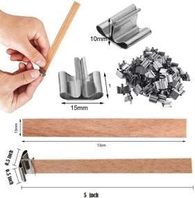 img 1 attached to 🕯️ Nature-Friendly Wooden Candle Wicks: 100 pcs, Smokeless & Eco-Friendly Candle Cores with Iron Stand for DIY Candle Making - 5.1 X 0.5 Inch