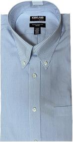 img 1 attached to Kirkland Signature Button Dress Stripe Men's Clothing: Stylish Shirts for Men