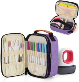 img 4 attached to 👜 Luxja Purple Double-Layer Carrying Case for Cricut Easy Press Mini and Supplies - Tote Bag (Bag Only, Patent Pending)