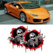 aggressive skeleton cartoon sticker automobile logo