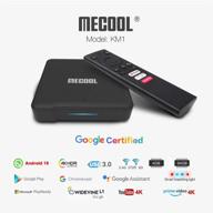 📺 mecool atv km1 - google certified 4k uhd android tv box with s905x3, 4gb ram, 64gb rom, 2.4g/5g wifi, voice remote control logo