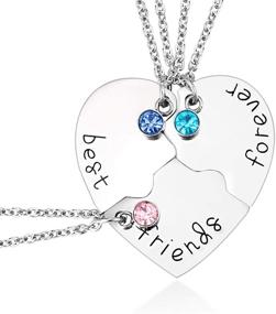 img 4 attached to 🧩 Rhinestone Heart Shape BFF Necklace with Puzzle Stitching – Best Friend Forever and Ever Friendship Pendant