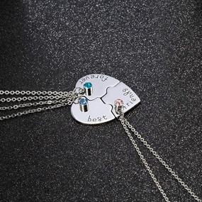 img 1 attached to 🧩 Rhinestone Heart Shape BFF Necklace with Puzzle Stitching – Best Friend Forever and Ever Friendship Pendant