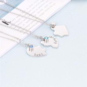 img 2 attached to 🧩 Rhinestone Heart Shape BFF Necklace with Puzzle Stitching – Best Friend Forever and Ever Friendship Pendant