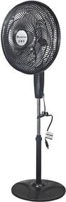 img 2 attached to 🌀 Comfort Zone PowrCurve 18-Inch 3-Speed Pedestal Fan - 6 Blades, Tri-Curve Grill for Reduced Noise, Adjustable Tilt, Black/Silver