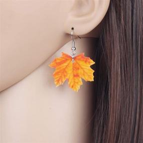 img 3 attached to 🍁 WEVENI Maple Leaf Earrings for Women – Acrylic Dangle Drop Plant Jewelry, Unique Gift Idea for Girls and Ladies