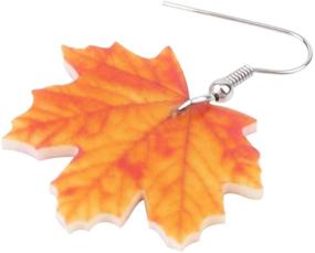 img 1 attached to 🍁 WEVENI Maple Leaf Earrings for Women – Acrylic Dangle Drop Plant Jewelry, Unique Gift Idea for Girls and Ladies