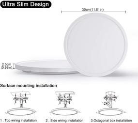 img 3 attached to 💡 Модерн светильник накладной потолочный 24 Вт: Стильный круглый светодиодный прибор диаметром 12 дюймов для спальни, кухни и других помещений - 5000K, близкая к потолочному освещению