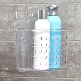 img 3 attached to Clear Plastic Suction Shower Caddy Basket - Ideal for Shampoo, Conditioner, Soap, Creams, Towels, Razors, Loofahs in Master, Guest, Kid's Bathroom - Dimensions: 7.25" x 4.5" x 6.5