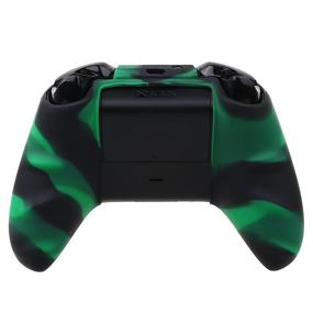 img 2 attached to YoRHa Silicone Cover Skin Case for Microsoft Xbox One X and Xbox One S Controller - Black Green Color, Includes Pro Thumb Grips - 8 Pieces