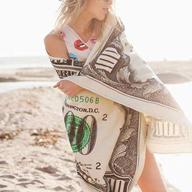 💵 premium 100 dollar bills beach towel: must-have for beach, pool, and sunbathing logo
