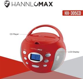 img 1 attached to 🔴 Универсальный портативный CD-плеер HANNLOMAX HX-305CD: PLL FM-радио, Bluetooth, ЖК-дисплей, Aux-in, AC/DC питание (красный)