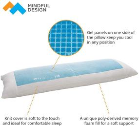 img 3 attached to 🛌 Полный комфорт и поддержка: Охлаждающая подушка Mindful Design с мягким наполнителем из полиэстера и охлаждающим гелем для спящих на животе и на боку.