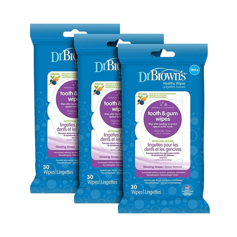 dr browns tooth wipes 3 pack 로고