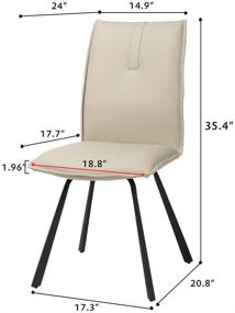 img 3 attached to Set of 2 Modern Dining Chairs - Upholstered PU Leather, Durable & Soft, Side Chairs with Steel Legs