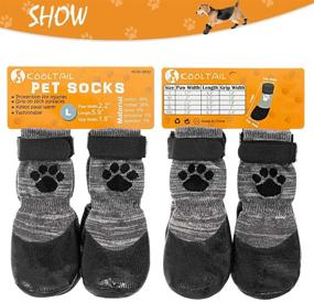 img 1 attached to 🐾 Waterproof Dog Shoes - KOOLTAIL Anti Slip Dog Socks with Strap for Traction Control on Hardwood Floors - Outdoor Dog Boots for Paw Protection