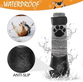 img 2 attached to 🐾 Waterproof Dog Shoes - KOOLTAIL Anti Slip Dog Socks with Strap for Traction Control on Hardwood Floors - Outdoor Dog Boots for Paw Protection