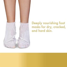 img 2 attached to HeelHeal: Deep Nourishing Foot Mask for Dry Cracked Feet - Natural Foot Masks for Cracked Heel Repair - Convenient Moisturizing Foot Mask Trio: Avocado, Argan Oil, and Honey & Almond - 3-Pack