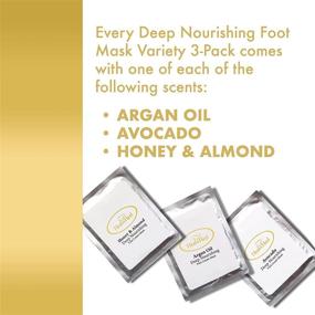 img 3 attached to HeelHeal: Deep Nourishing Foot Mask for Dry Cracked Feet - Natural Foot Masks for Cracked Heel Repair - Convenient Moisturizing Foot Mask Trio: Avocado, Argan Oil, and Honey & Almond - 3-Pack