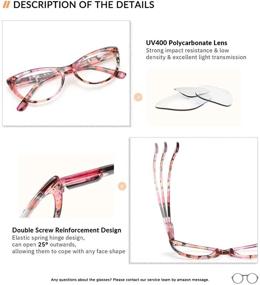 img 3 attached to 👓 5-Pack Gaoye Cateye Blue Light Blocking Reading Glasses for Women - Computer Spring Hinge Readers with Anti UV Ray Lens and Fashion Frames