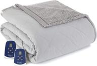 slate grey king size thermee micro flannel electric blanket with sherpa: cozy comfort for a restful sleep logo