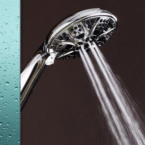 img 1 attached to 💦 AquaDance Chrome Giant 5-inch Handheld Shower Head- 6 Settings, High Pressure, with Hose for Ultimate Shower Spa - Independently Tested to Exceed US Quality and Performance Standards